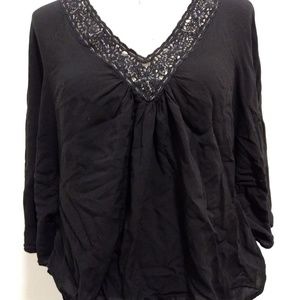 Panhandle Slim Shirt Blouse SZ Medium Black